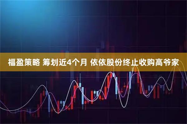 福盈策略 筹划近4个月 依依股份终止收购高爷家